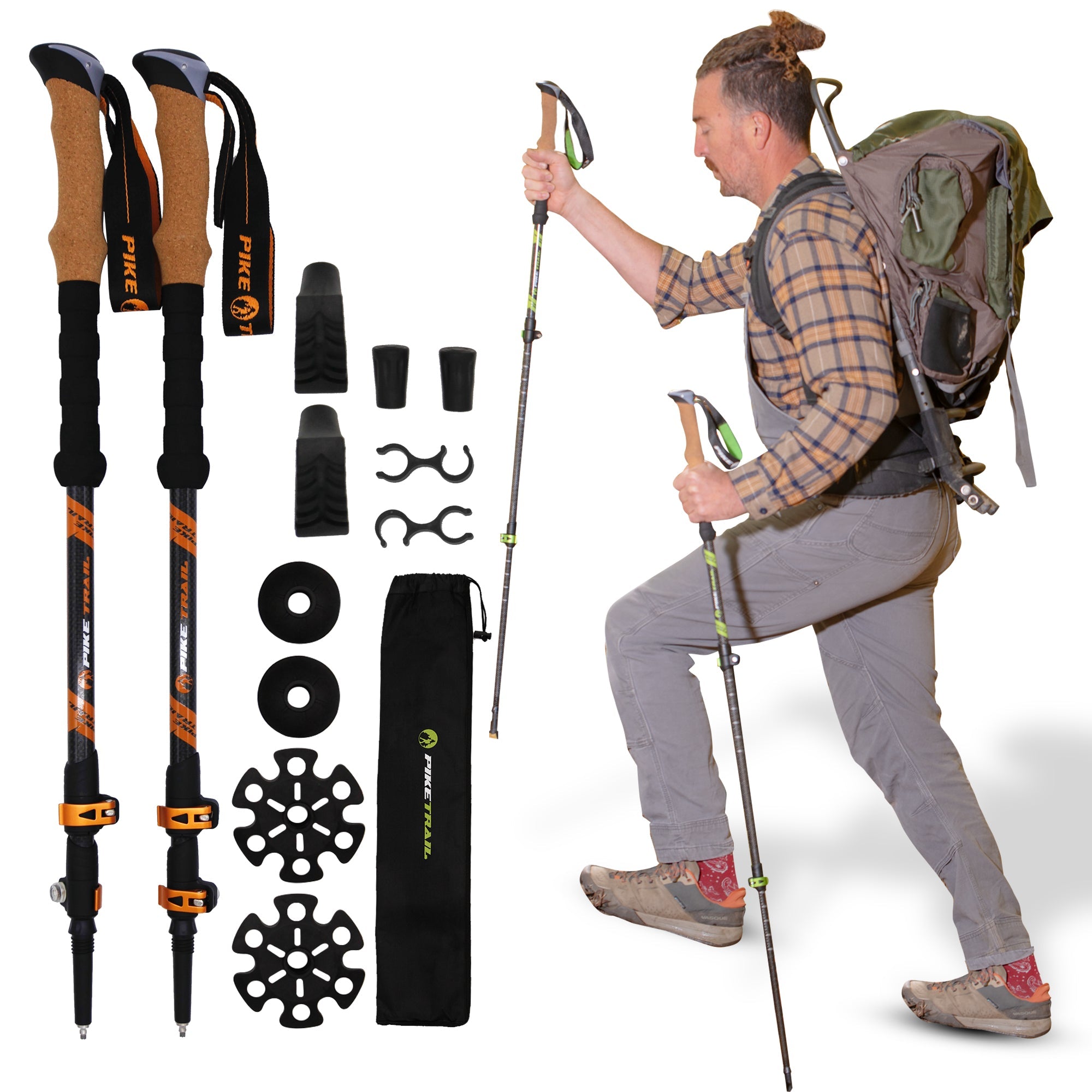 Pike Trail Carbon Fiber Trekking Poles – Lightweight, Adjustable Hiking Poles