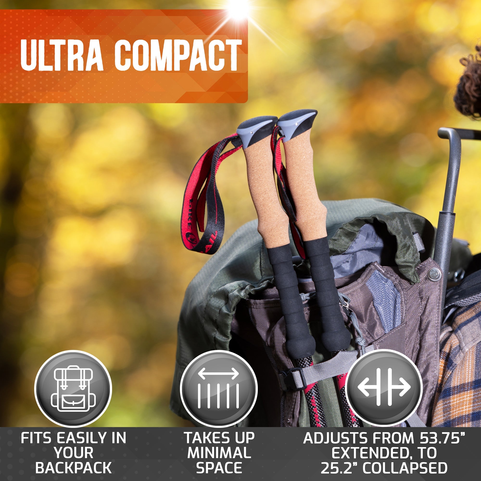 Pike Trail Carbon Fiber Trekking Poles – Lightweight, Adjustable Hiking Poles