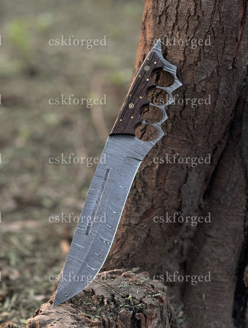Handmade Tactical Knuckle camping Knife with Full Tang handle