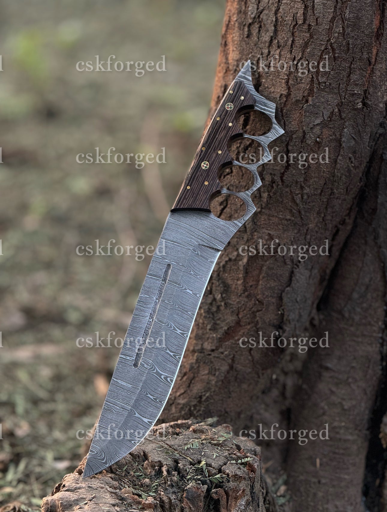 Handmade Tactical Knuckle camping Knife with Full Tang handle
