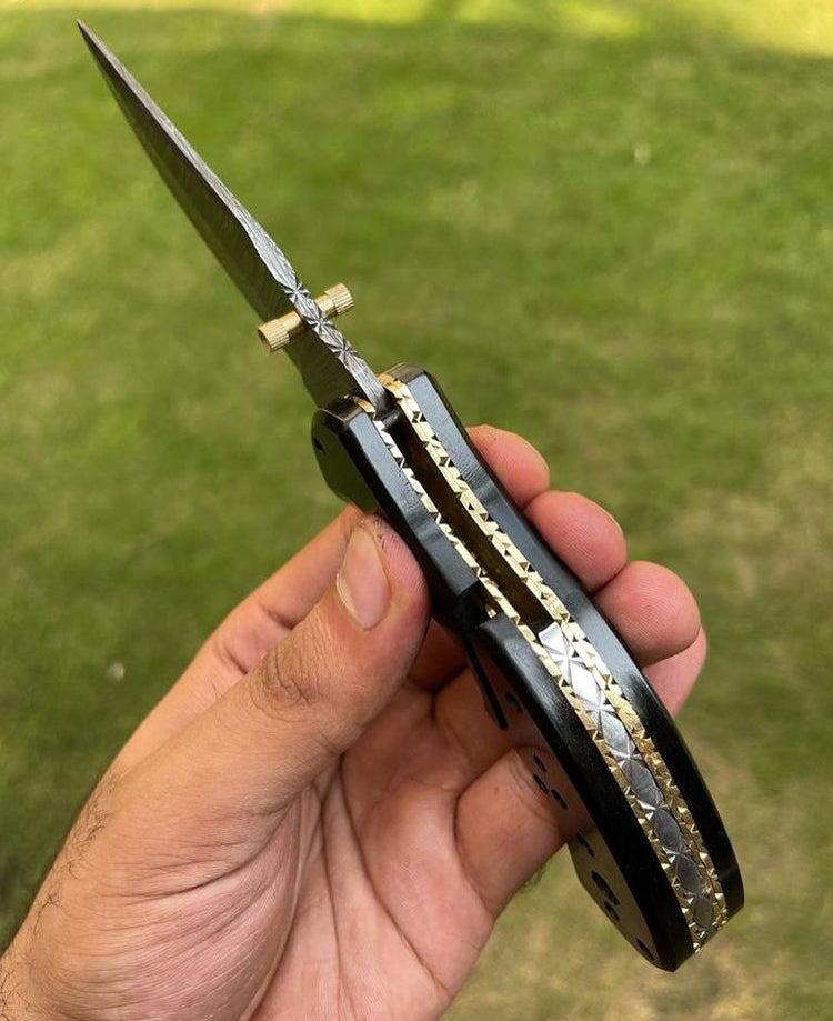 Damascus Blade EDC Folding Pocket Knife