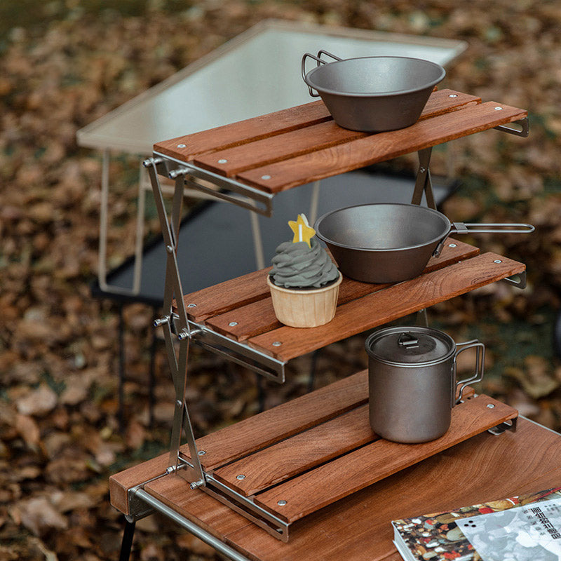 Mountaineering Outdoor Camping Rack Portable Storage Rack Three Layer Rack