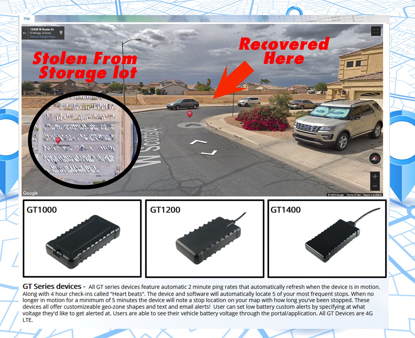 Waterproof Tracker -  Wired Device - Best for Harsh/ALL Conditions - 1 Year Service Included