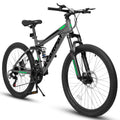 24" TrailX Adult Mountain Bike | 21-Speed Full Suspension (Gray)