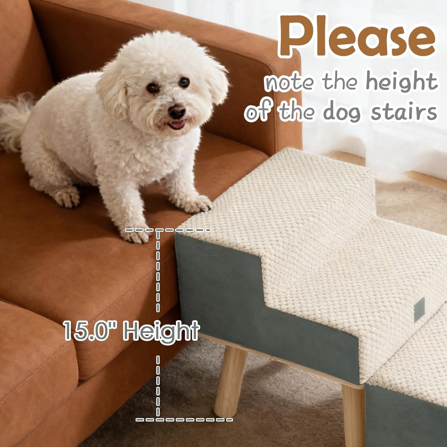 Dog Stairs 4 Step Foldable Pet Step for Couch & Bed