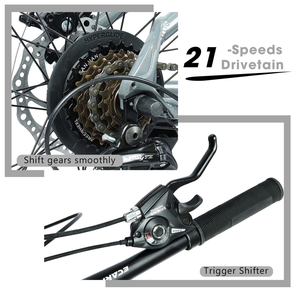 26" AllTrail  Adult Mountain Bike | 21-Speed Hardtail (Grey-Black)