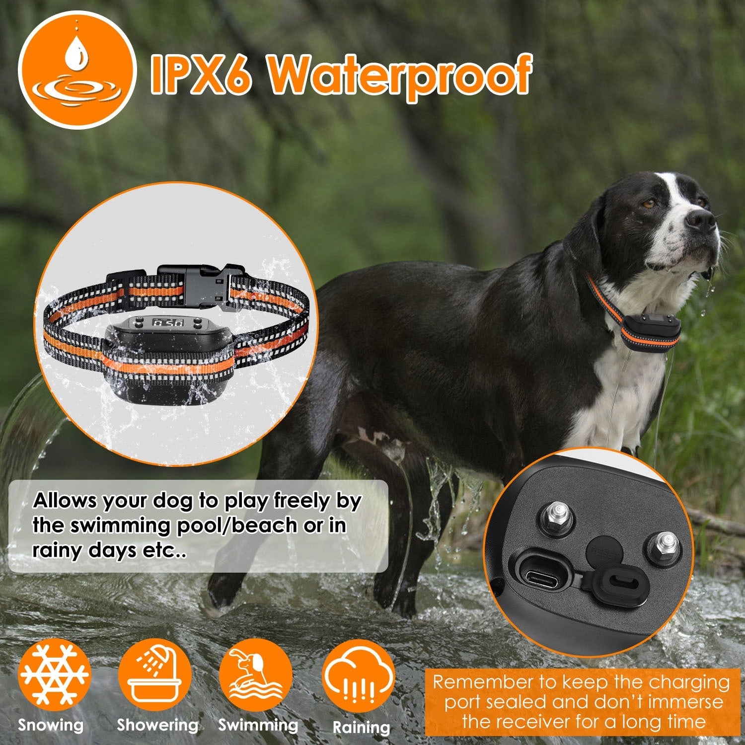 2 In 1 Dog GPS Fence Tracker Wireless  Dog Collar with 32-2887FT Radius IPX6 Waterproof for Small Medium Large Dogs