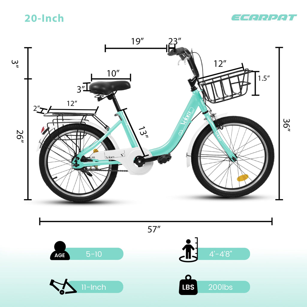 20” Kids Bike – CityCruze | Coaster Brake | Single Speed | Green