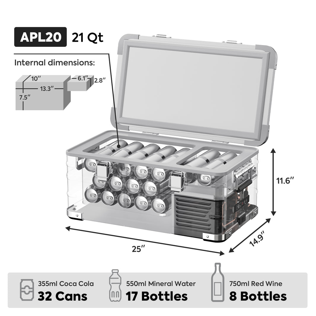 APL20 Light Duty Aluminum Freezer Single Zone 20 LT