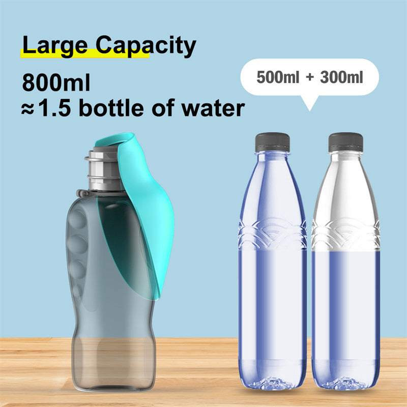 800m Water Bottle Leakproof Pet Foldable Drinking Bowl