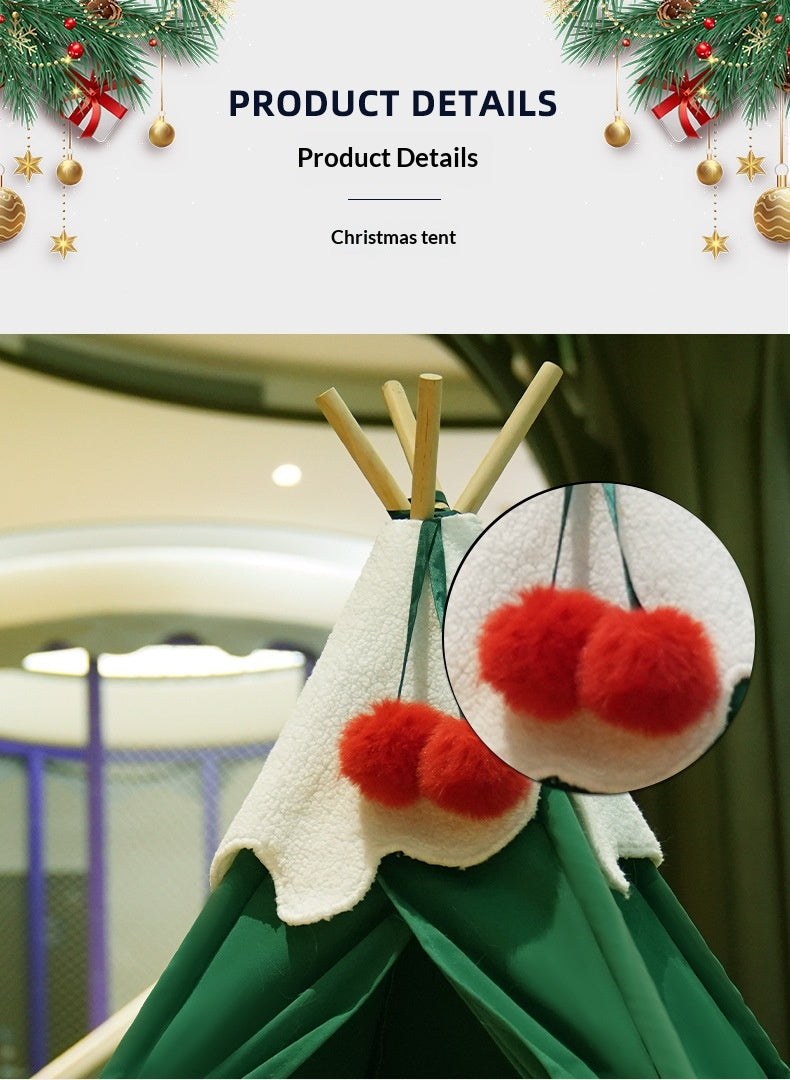 Christmas Tree Pet Bed, Thick Warm Semi-Enclosed Winter House For Cats & Dogs