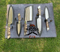 (5PCS)Hand Forged J2 steel Fixed Blade XL Kitchen set