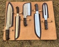 5 pieces Hand Forged kitchen chef knives & Fork set