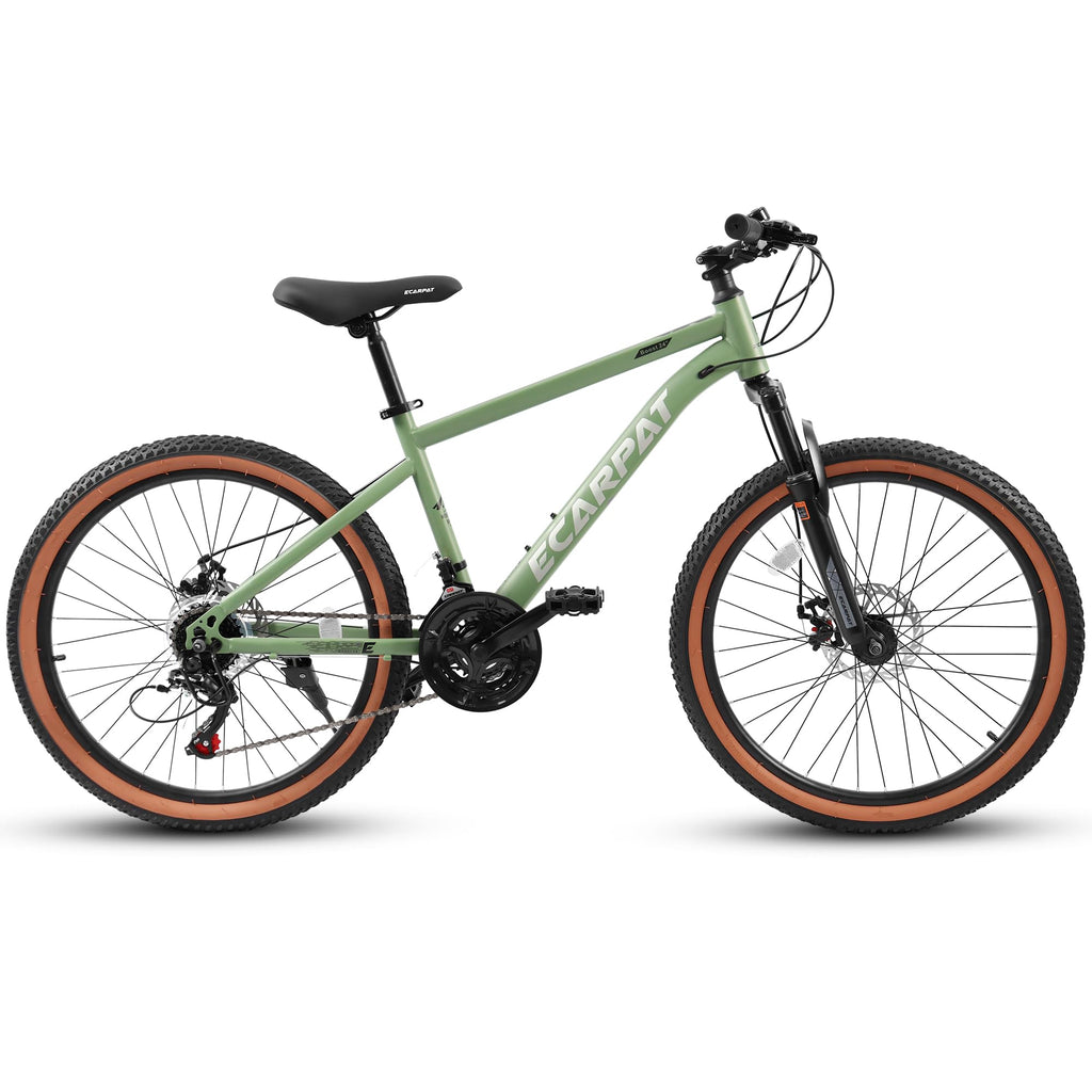 24" TrailLite Adult Mountain Bike | 21-Speed Hardtail (Green)