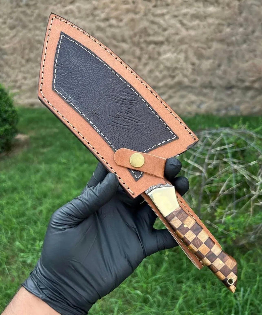 HANDMADE FORGED DAMASCUS STEEL Meat Cleaver Chopper Knife