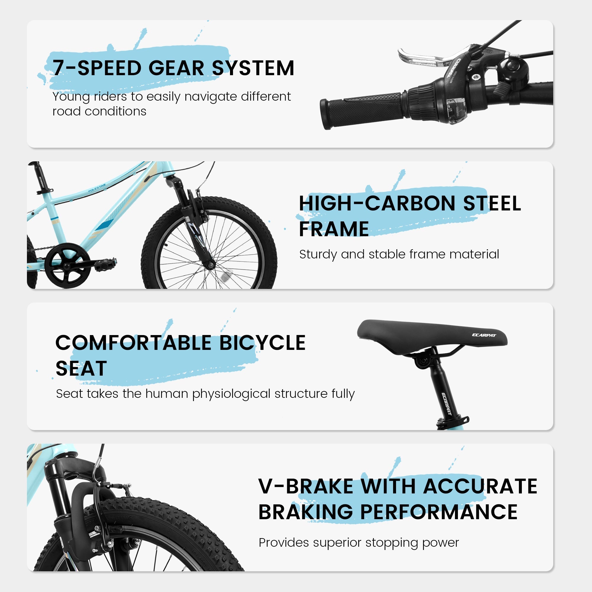 20” Kids Mountain Bike – TrailKid | Front Suspension | 7-Speed