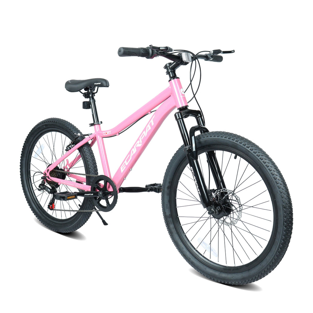 24" Youth Mountain Bike (Blue) - 7-Speed, Front Suspension & Hybrid Brakes