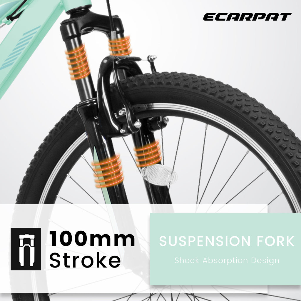 26" TrailLite Adult Mountain Bike | 21-Speed Front Suspension (Green)
