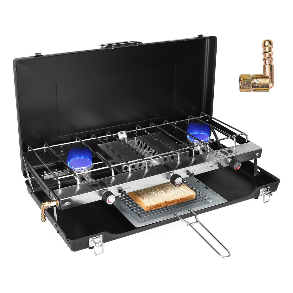 3 Burner Camping Stove Portable Foldable Propane Stove