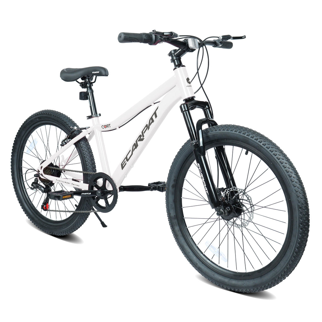 24" Youth Mountain Bike (Blue) - 7-Speed, Front Suspension & Hybrid Brakes