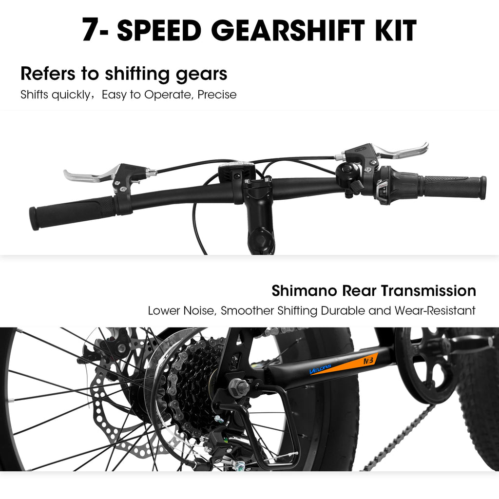 20" Kids Fat Tire Mountain Bike - 7-Speed, Front Suspension & Dual Disc Brakes