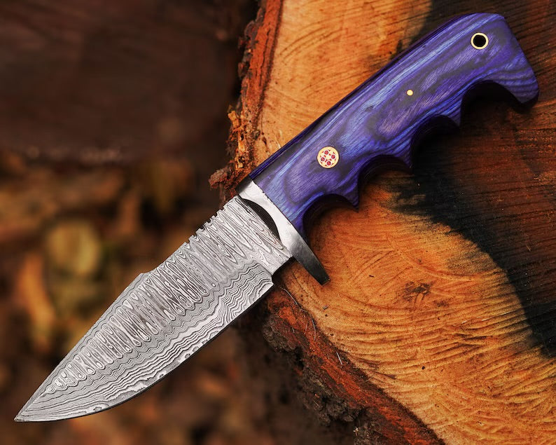 Bobcat Damascus Steel Hunting Knife by cskforged