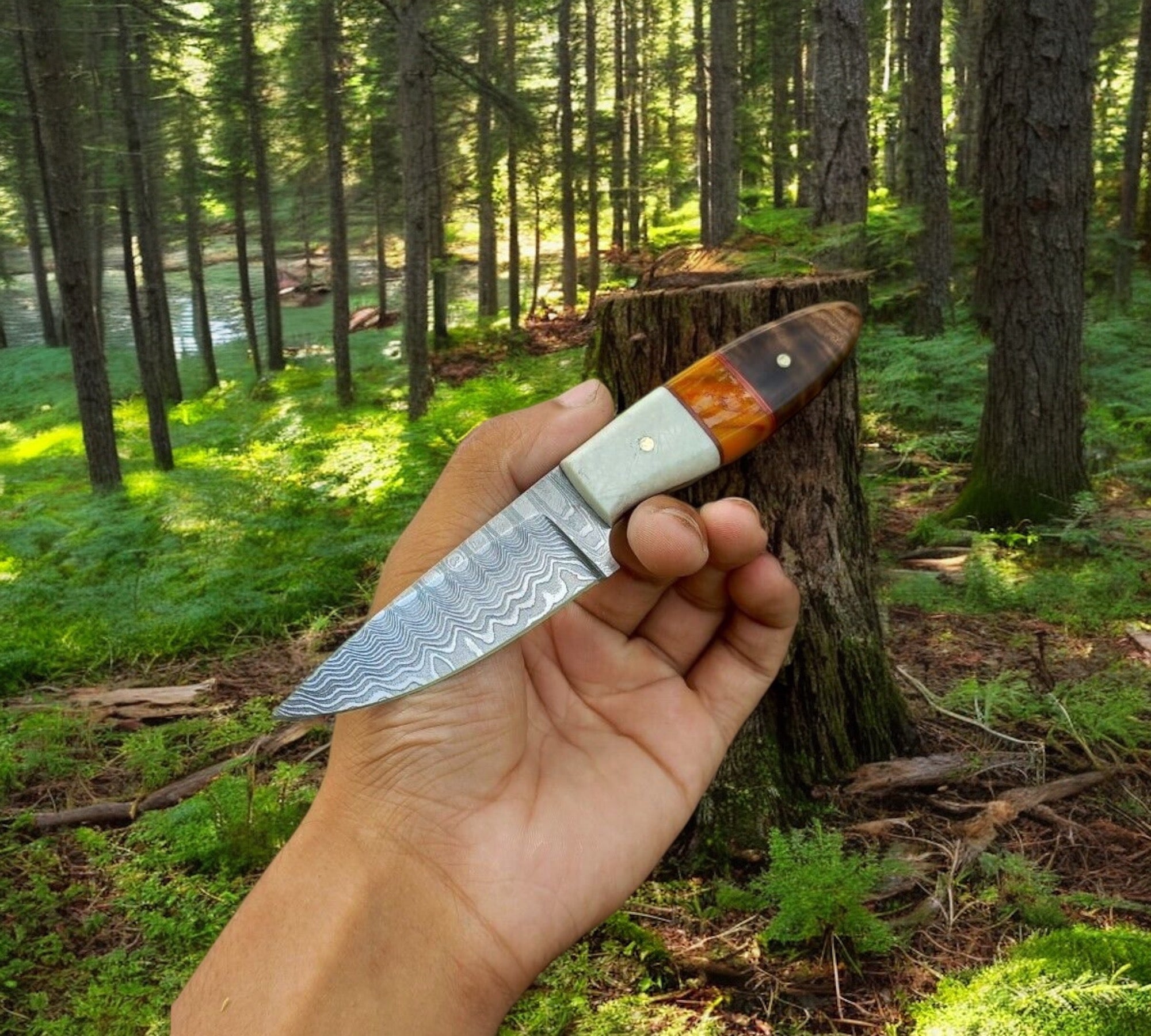 Buckaroo Handmade Western Cutlery Knife With Epoxy Resin Handle