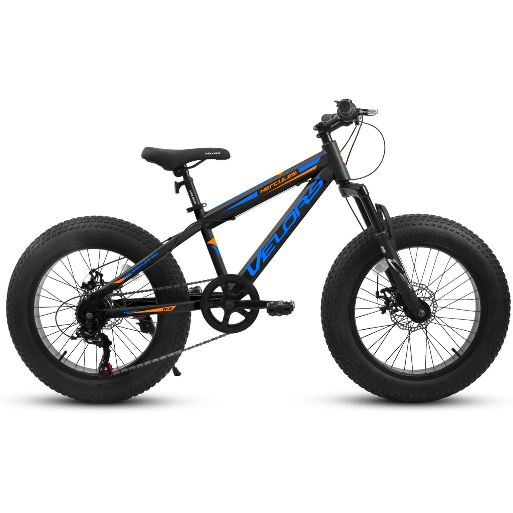 20" Kids Fat Tire Mountain Bike - 7-Speed, Front Suspension & Dual Disc Brakes