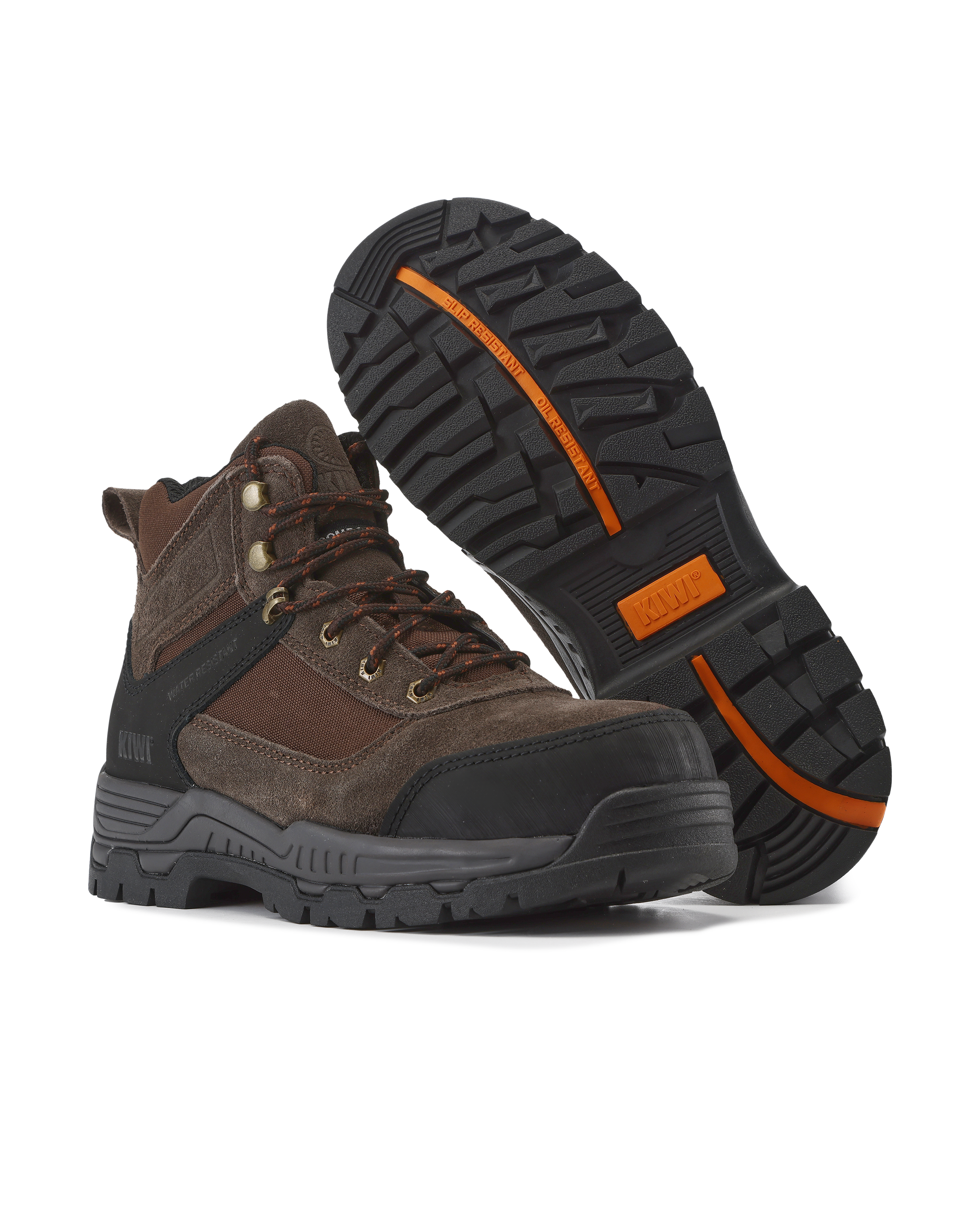 Kiwi Trek Brown Suede/Nylon 5" Composite Toe Water Resistant Work Boots
