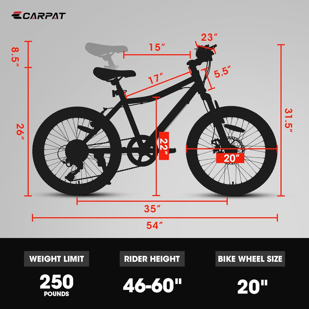 20” Kids Mountain Bike – TrailKid | Front Suspension | 7-Speed | White