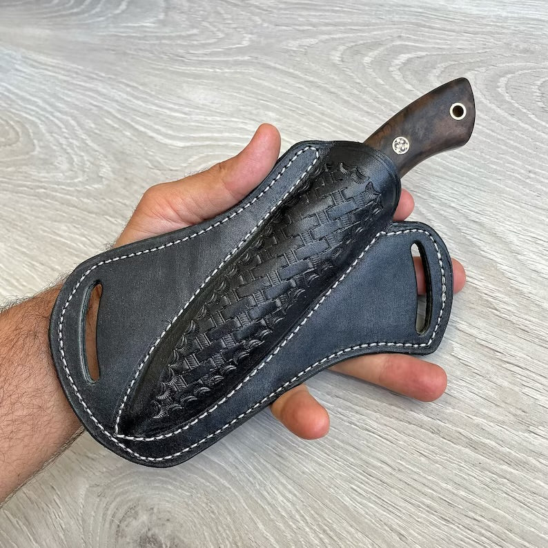REAL DAMASCUS Hunting Knife Wenge Wood Handle - 150 Layers - Blacksmith Made - Camping Knife - Damascus Steel Knife - Survival Knife