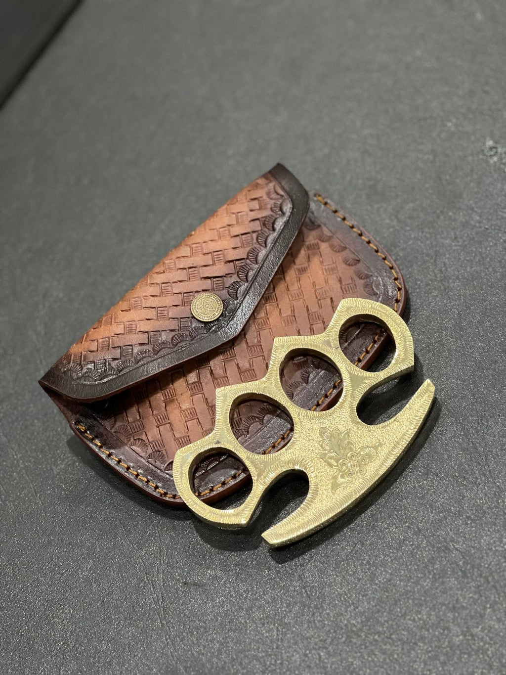 Custom engraved brass knuckle