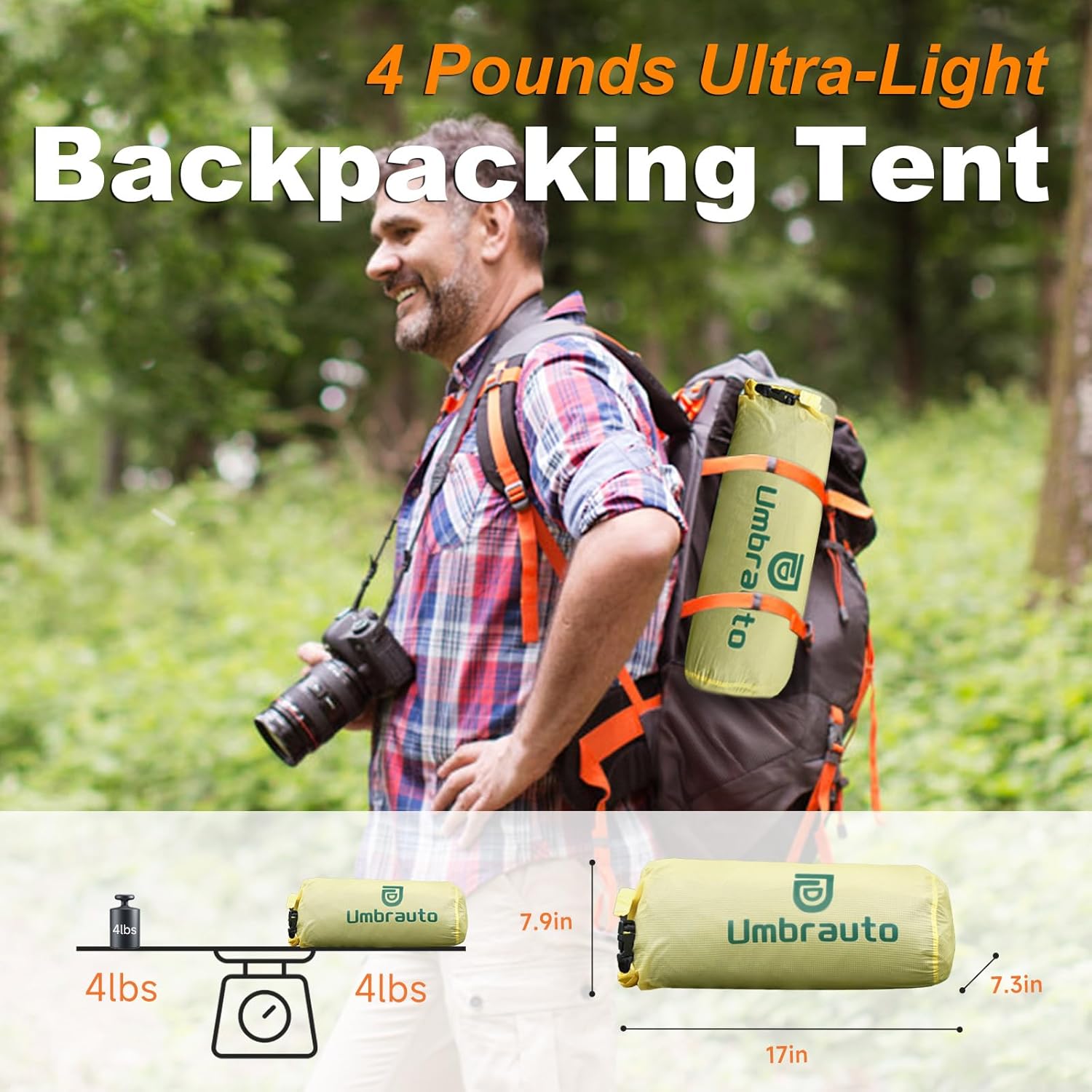 4 Person Ultralight Waterproof 3-Season Dome Tent