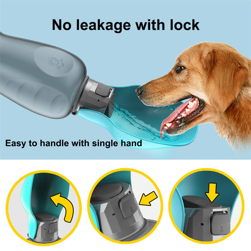 800m Water Bottle Leakproof Pet Foldable Drinking Bowl
