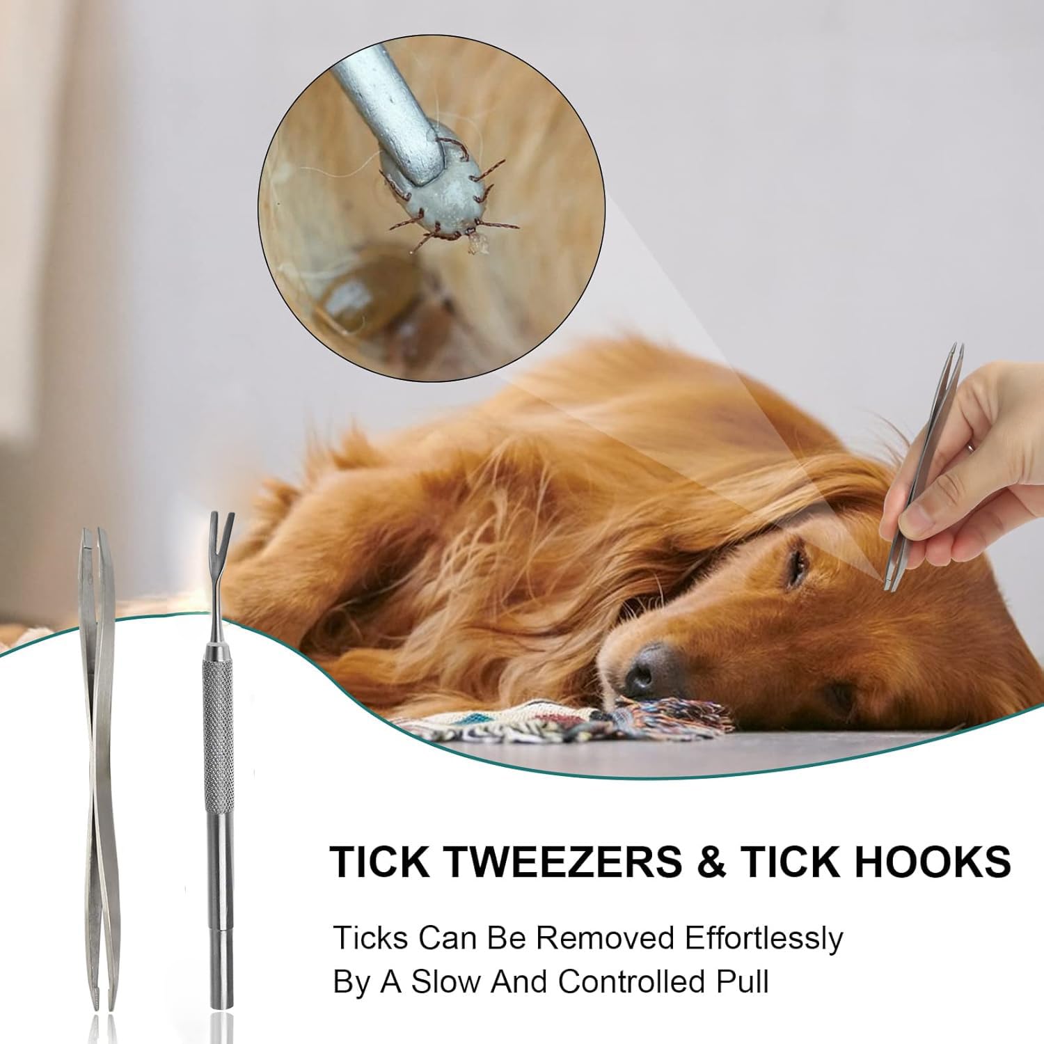 Tick Removal Tool 8 In 1 With Storage Box, Tick Tweezers, Flea Comb, Magnifying Glass, Dog Tick Remover Tool Tick Removal Kit Tick Removal Tool For Dogs Cats Pet Tick Comb