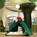 Christmas Tree Pet Bed, Thick Warm Semi-Enclosed Winter House For Cats & Dogs