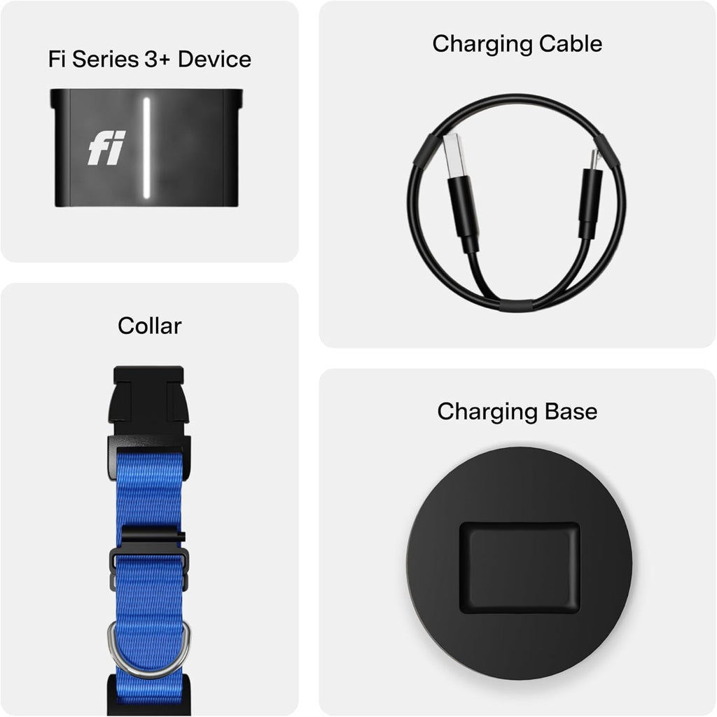 Fi Series 3+ Smart GPS Dog Tracker Collar Health Monitor Waterproof LED