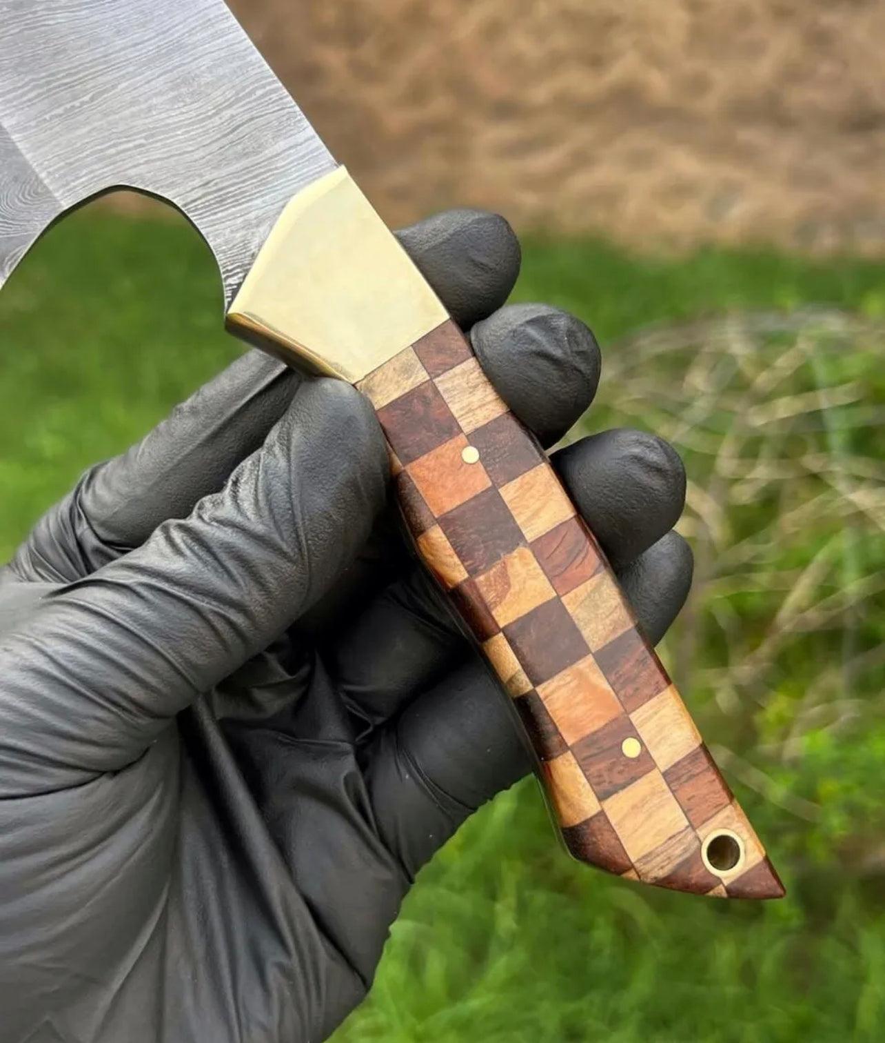 HANDMADE FORGED DAMASCUS STEEL Meat Cleaver Chopper Knife