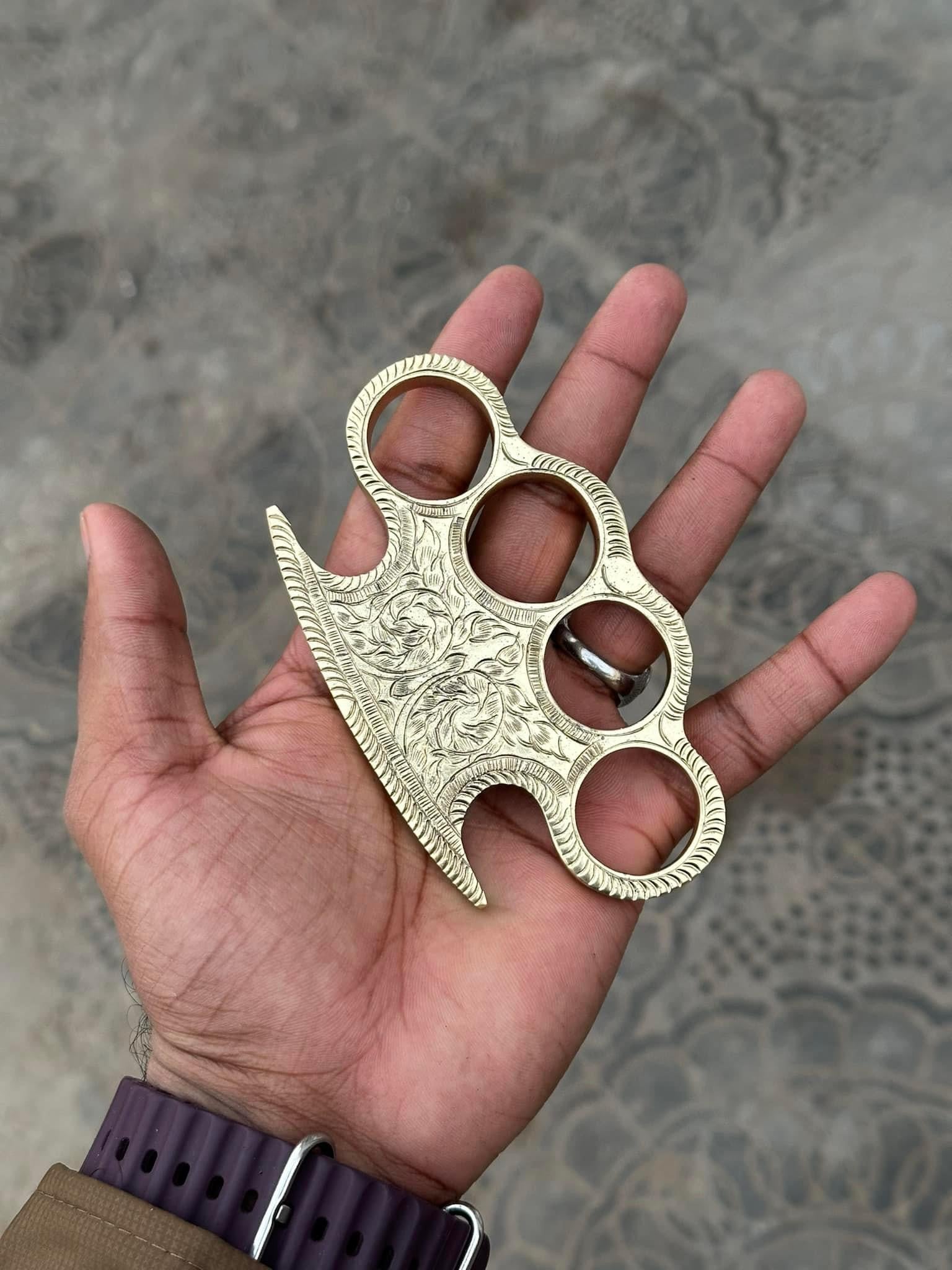 Custom engraved brass knuckle