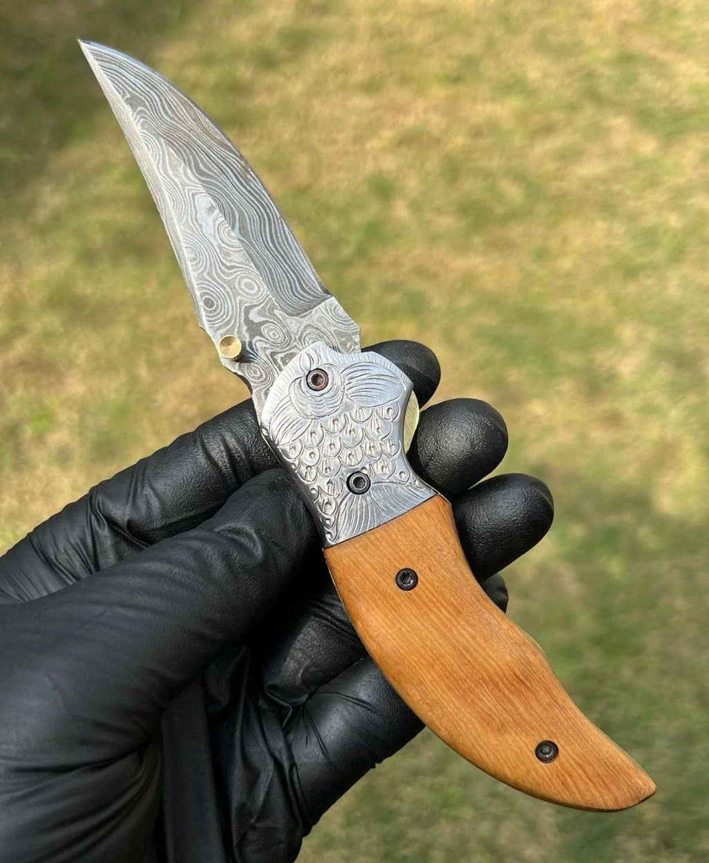 Damascus Blade EDC Folding Pocket Knife