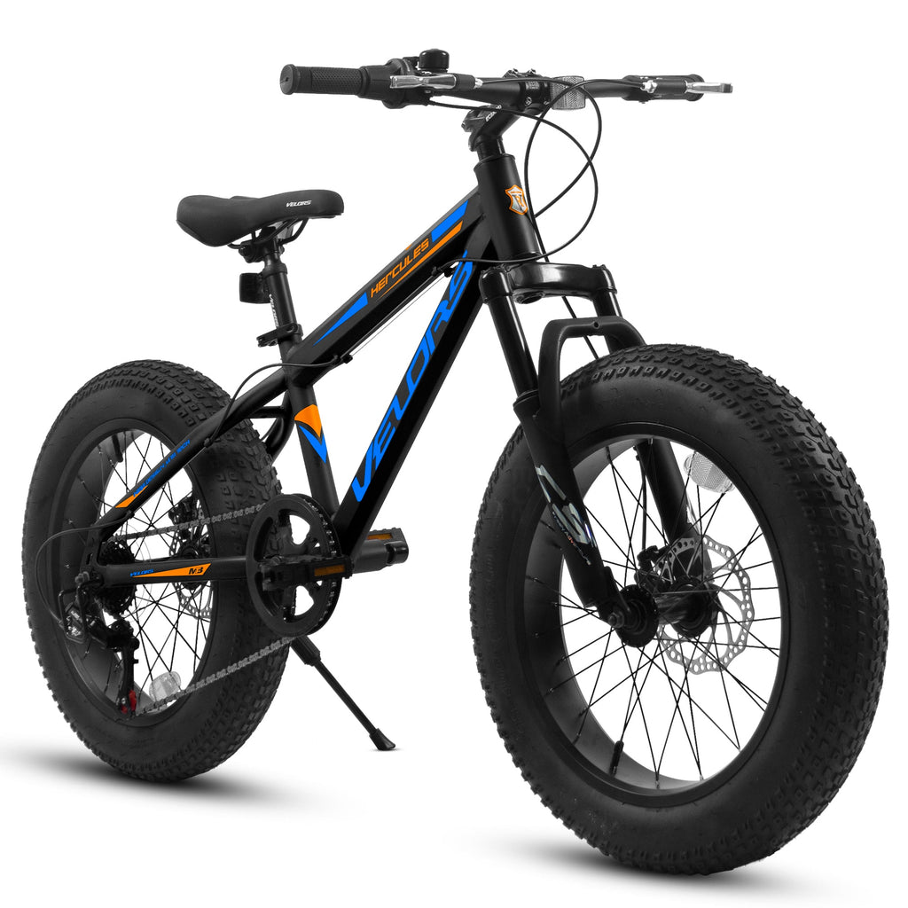 20" Kids Fat Tire Mountain Bike - 7-Speed, Front Suspension & Dual Disc Brakes