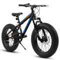 20" Kids Fat Tire Mountain Bike - 7-Speed, Front Suspension & Dual Disc Brakes