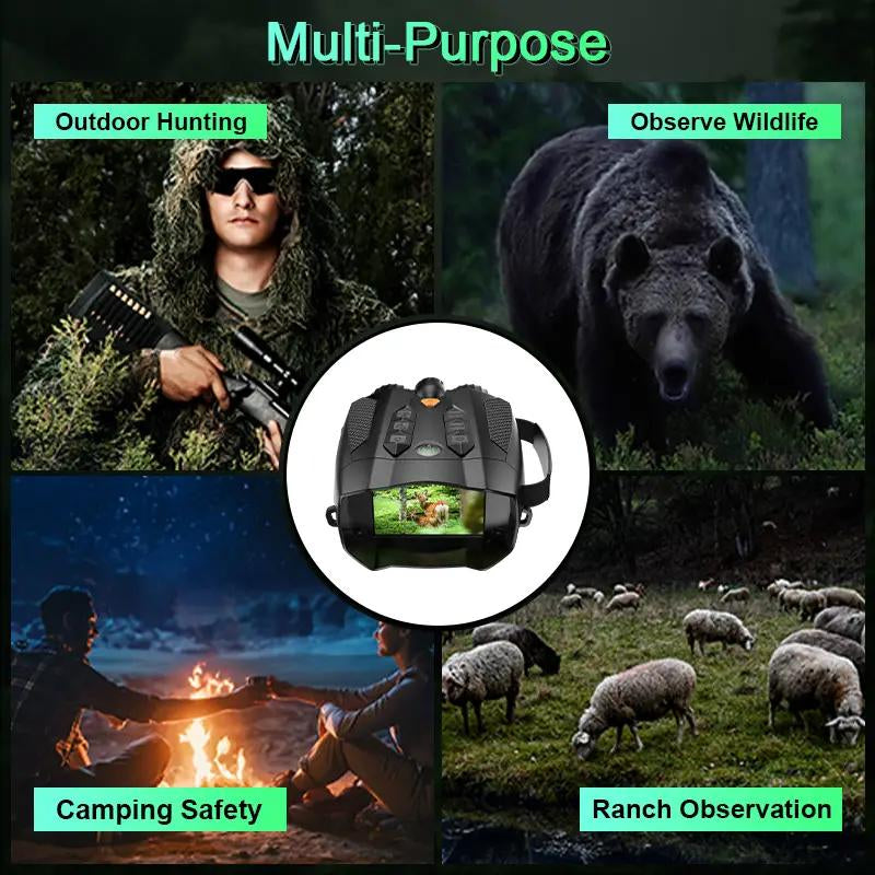 Nitehawk 4K Night Vision Binoculars - 10X Zoom, Rechargeable, 32GB SD Card Included -