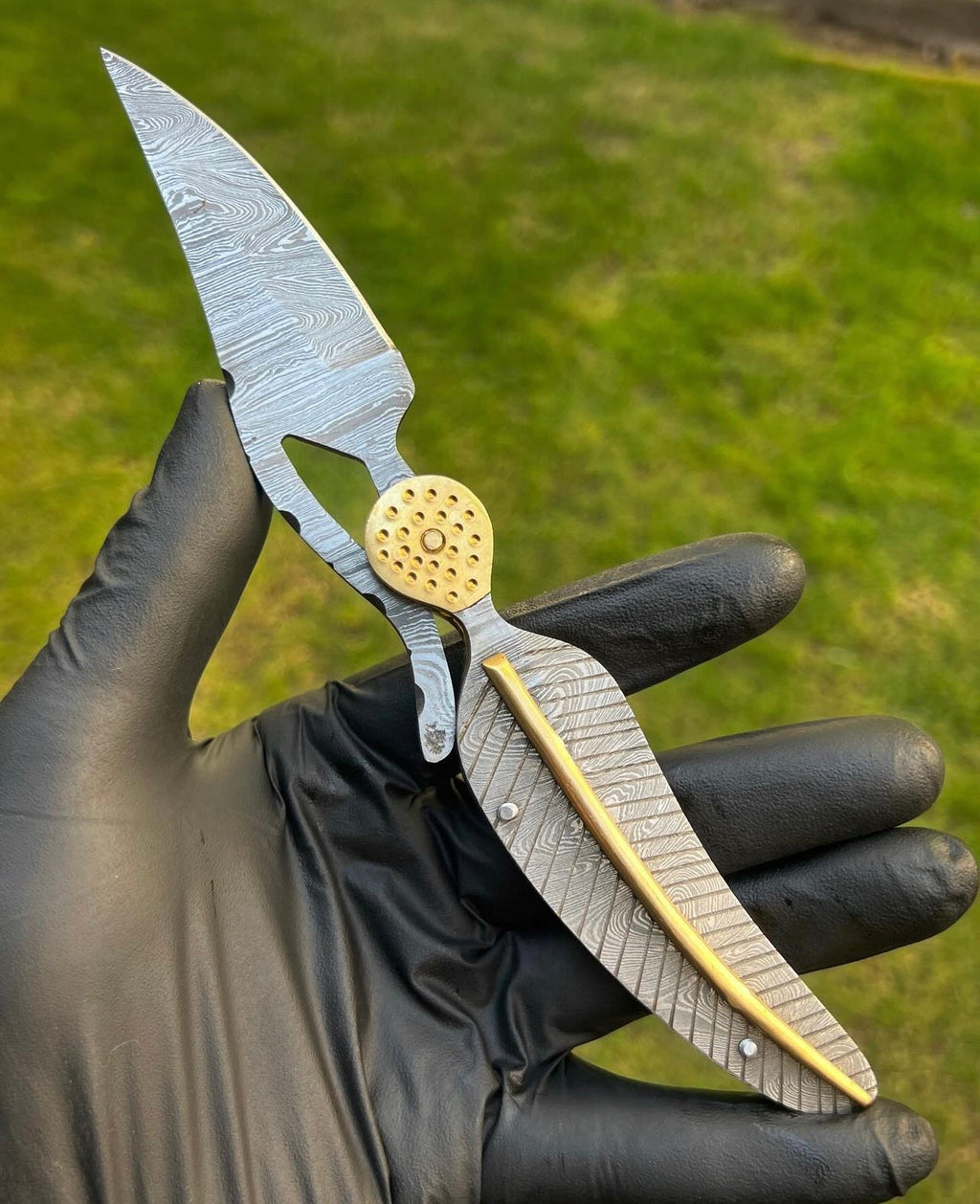 Damascus Leaf Pocket knife, Folding Knife, Every Day Carry Knife , Damascus Knives, Gift For Him