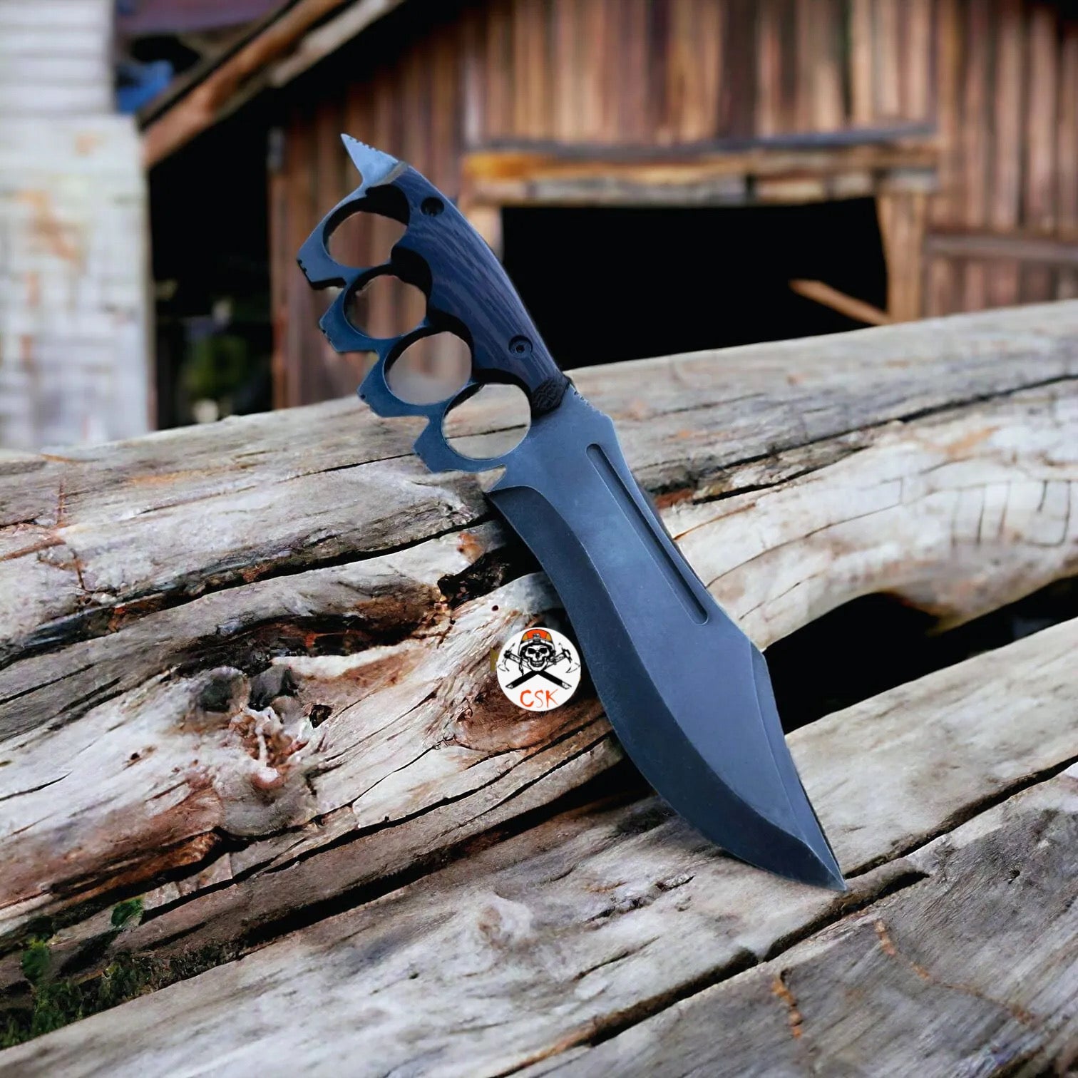 D2 Knuckle Knife with Full Tang build & Wenge Wood handle