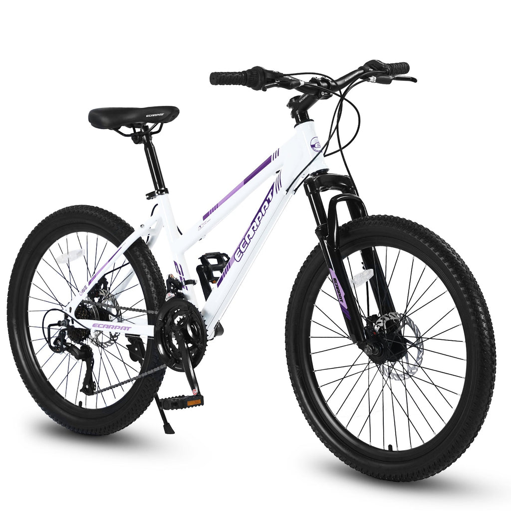 26" Women & Teen Mountain Bike - Shimano 21-Speed, Dual Disc Brakes & 100mm Front Suspension