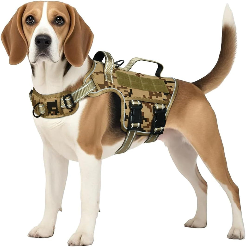 No Pull Tactical Dog Harness Heavy Duty Molle Vest for Medium to XLarge Dogs