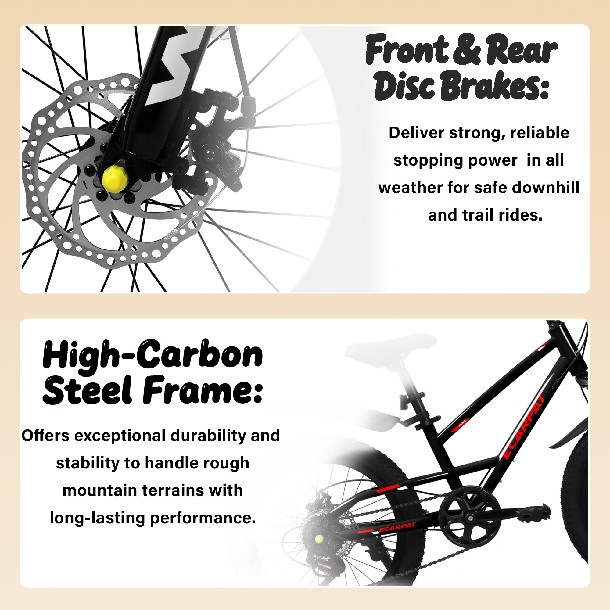 20” Kids Mountain Bike – TrailKid | Front Suspension | 7-Speed | Black