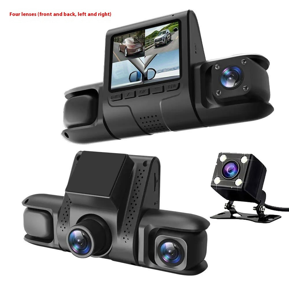3-Channel 1080P Dash Cam – Front & Rear Car Camera with Reversing Display