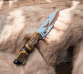 Eagle's Talon 11.5" Full Tang Mirror Polish Blade Hunting Knife with Leather Sheath